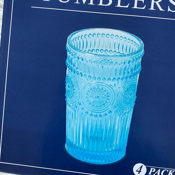 Dining Nib Set Of Embossed Glass Tumblers Poshmark